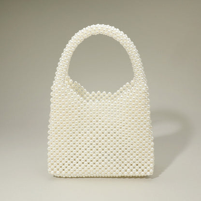 Pearl Beaded Top Handle Handbag