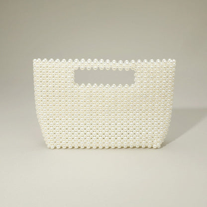 Pearl Beaded Open Top Handbag