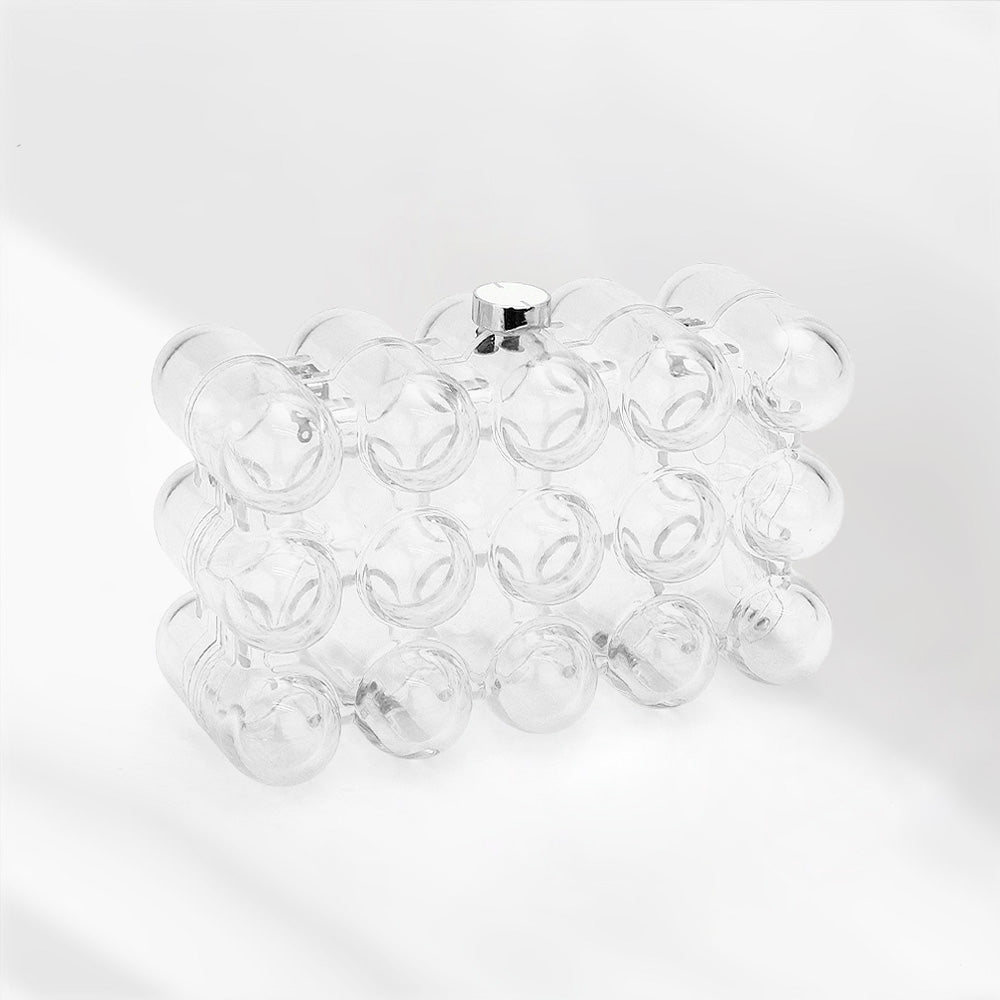 Bolso bandolera de mano transparente de celuloide de burbujas