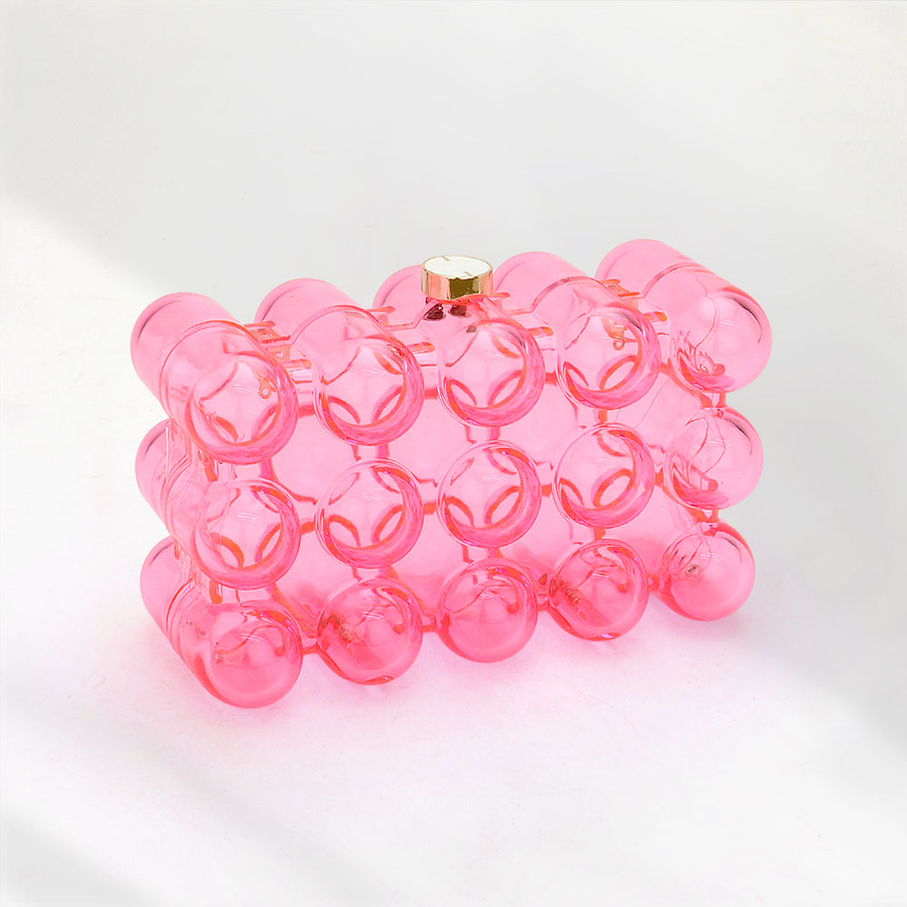 Bolso bandolera de mano transparente de celuloide de burbujas
