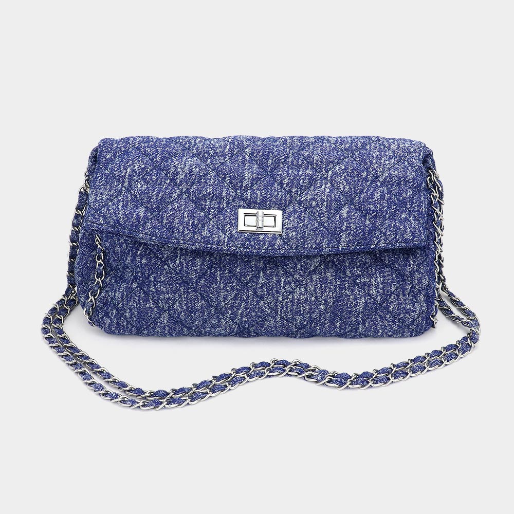 Quilted Denim Shoulder Bag