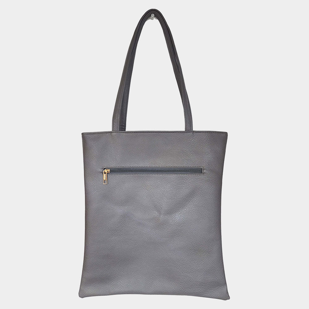 Solid Faux Leather Shoulder Bag