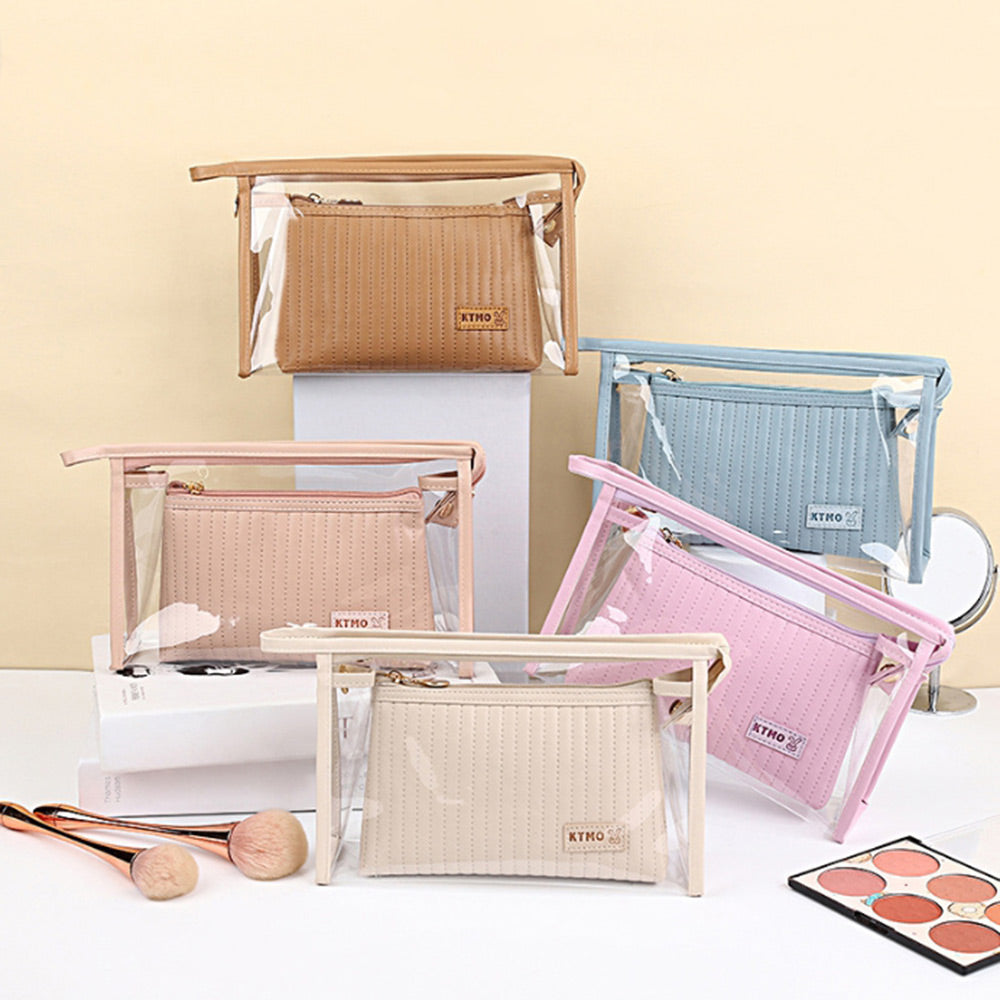 2PCS - Double Layer Makeup Pouch Bags