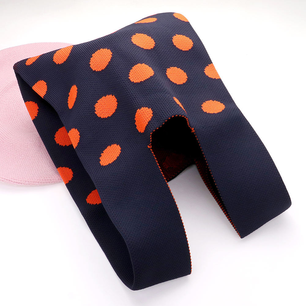 Polka Dot Patterned Knit Tote Bag