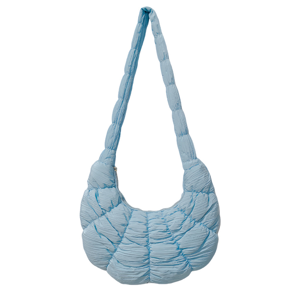 Quilted Puffer Croissant Cloud Crossbody Bag