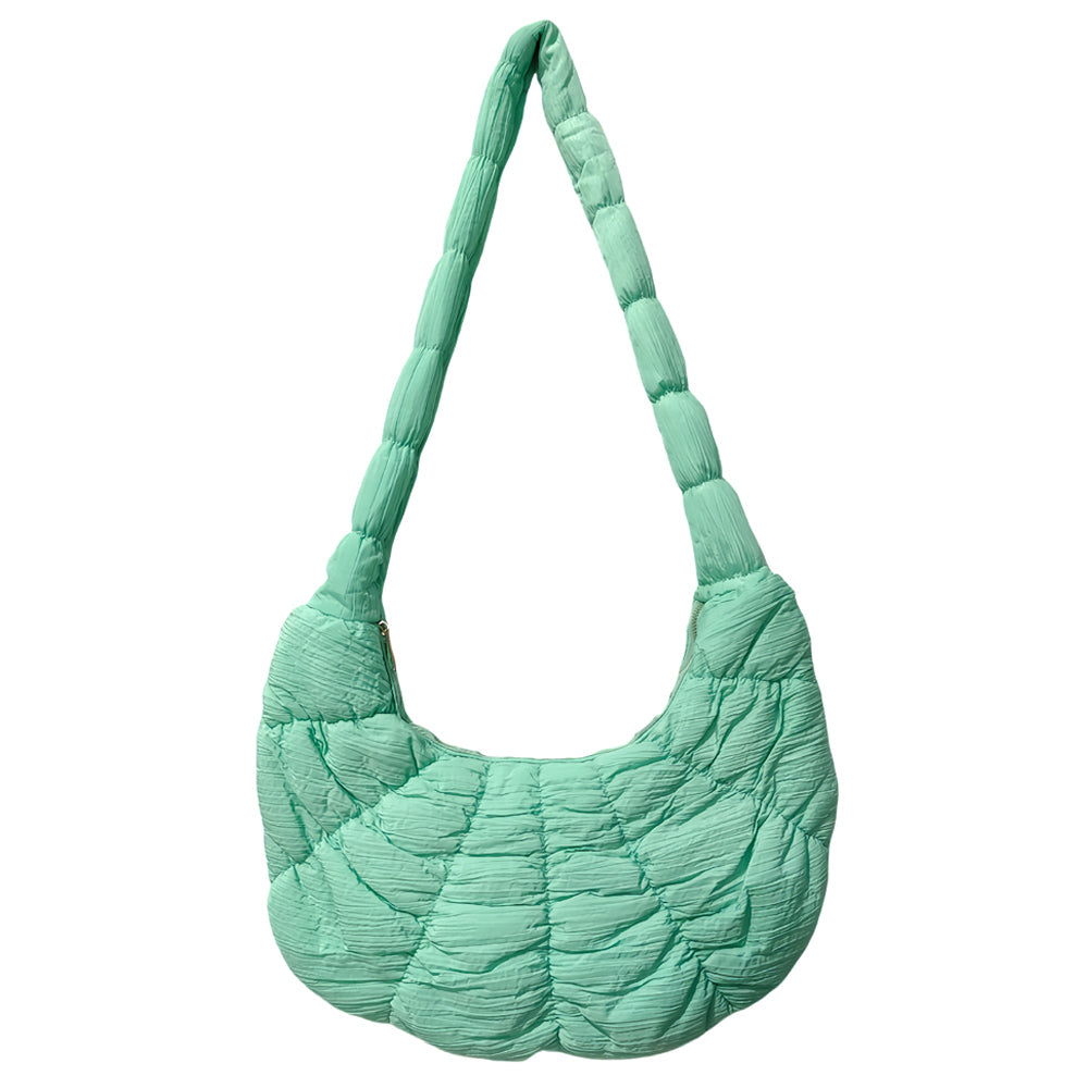 Quilted Puffer Croissant Cloud Crossbody Bag