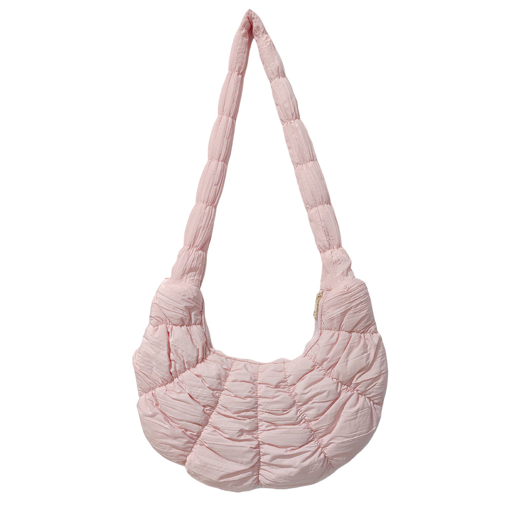Quilted Puffer Croissant Cloud Crossbody Bag
