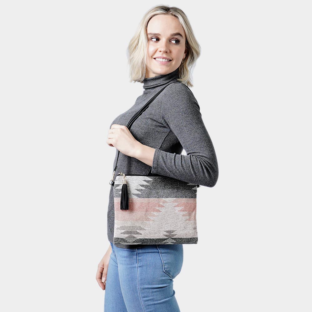 Western Patterned Crossbody Clutch Bag