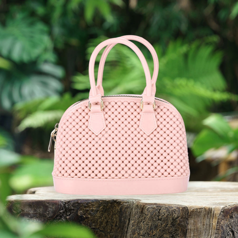 Solid Jelly Rubber Tote / Crossbody Bag
