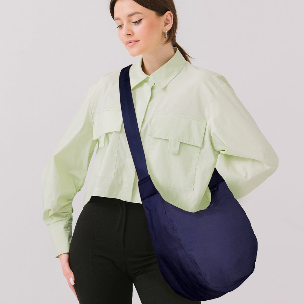 Women's Solid Nylon Sling Bag Crossbody