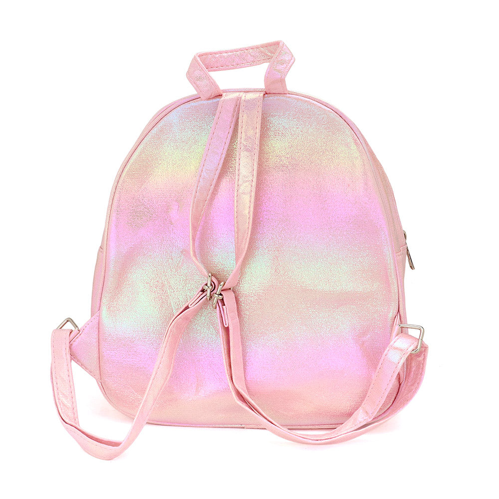 Fuzzy Unicorn Metallic Backpack Bag