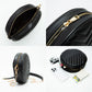 Chevron Patterned Faux Leather Round Crossbody Bag