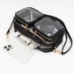 Dual Front Pocket Faux Leather Transparent Crossbody Bag