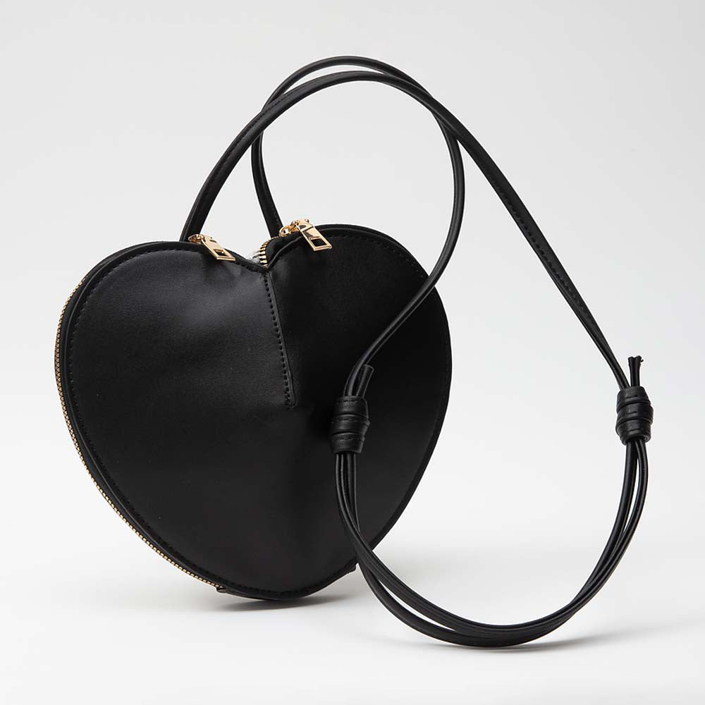 Faux Leather Heart Shaped Crossbody Bag