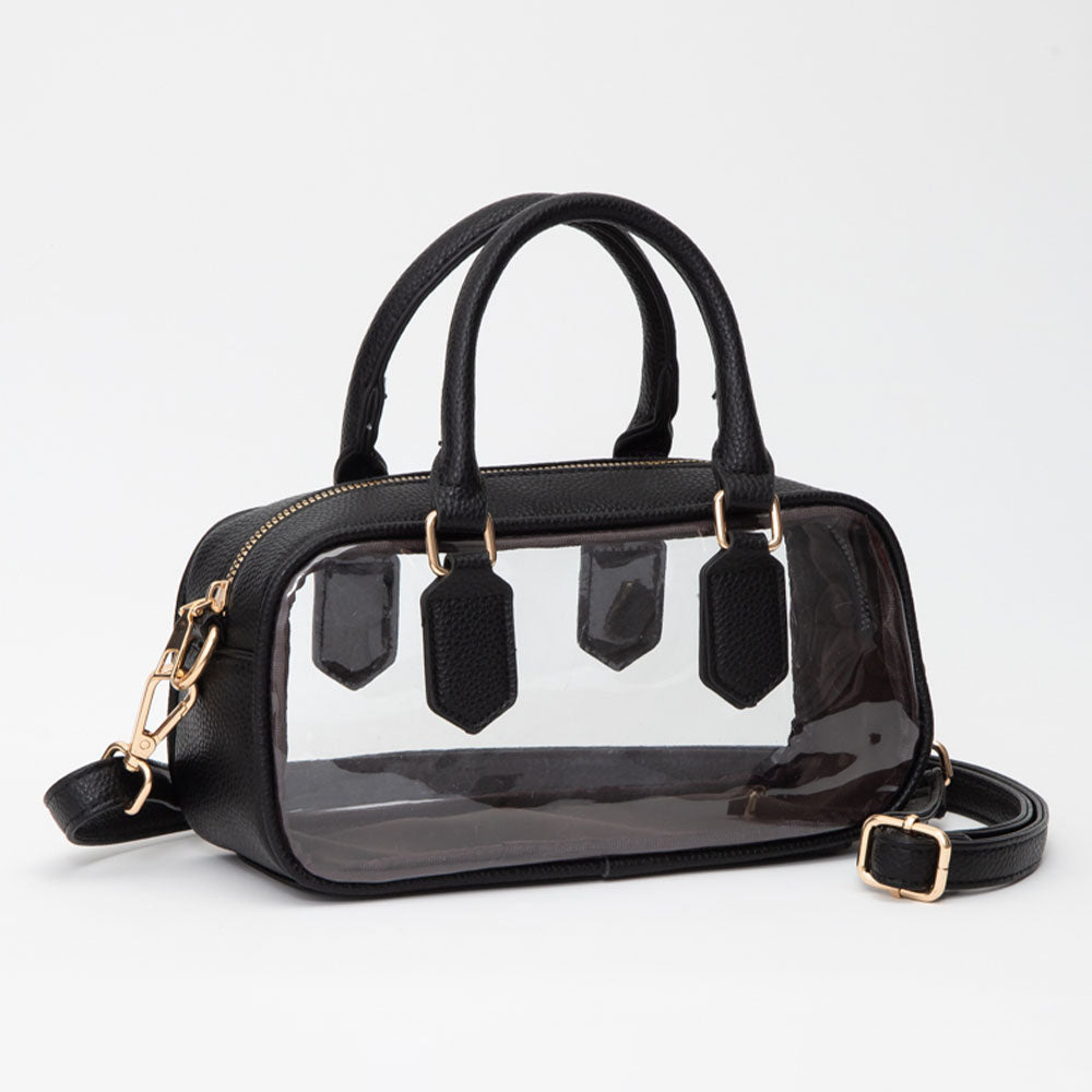 Transparent Structured Top Handle Handbag / Crossbody Bag