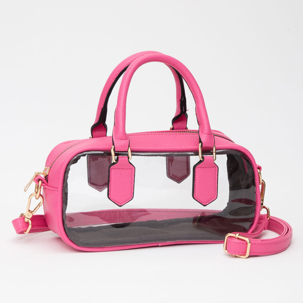 Transparent Structured Top Handle Handbag / Crossbody Bag