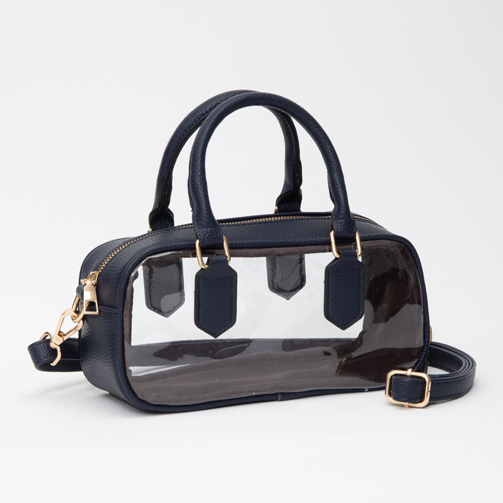 Transparent Structured Top Handle Handbag / Crossbody Bag