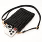 Faux Leather Woven Small Crossbody Bag
