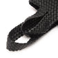 Faux Leather Basket Weave Knotted Handle Handbag