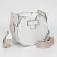 Faux Leather Functional Tumbler Crossbody Bucket Bag