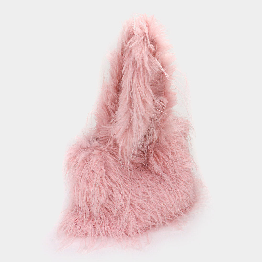 Bolso tote de piel sintética peluda