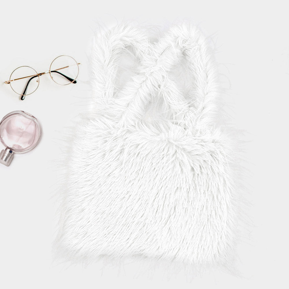 Bolso tote de piel sintética peluda