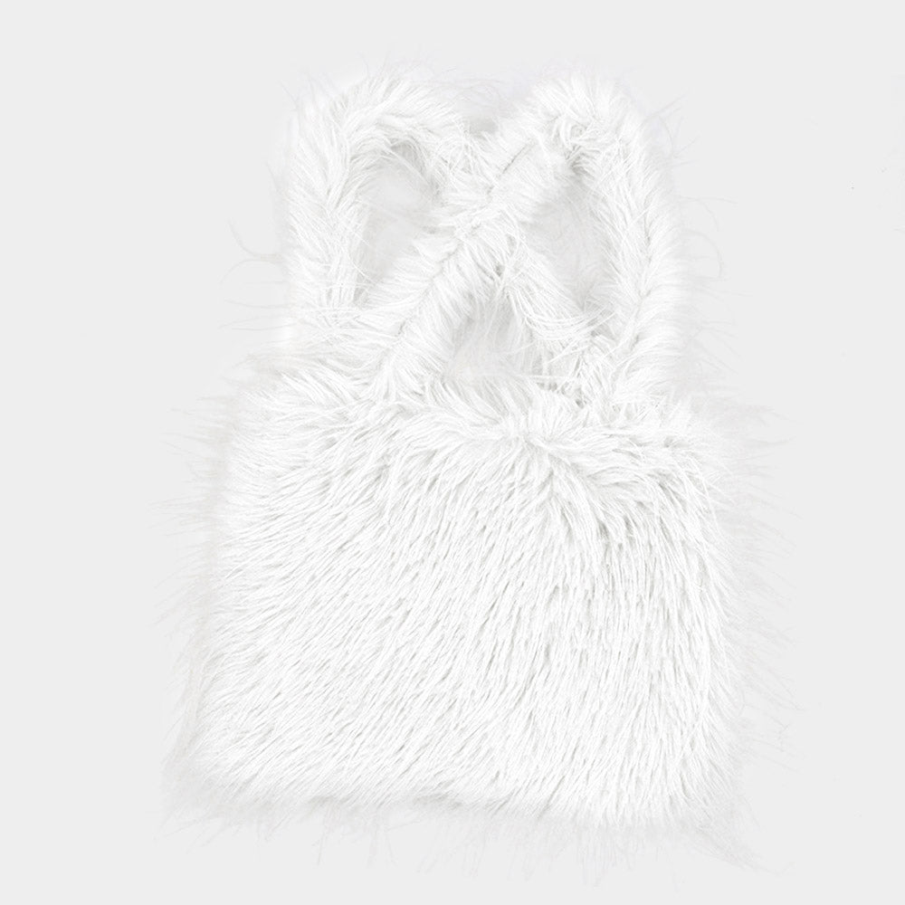 Bolso tote de piel sintética peluda