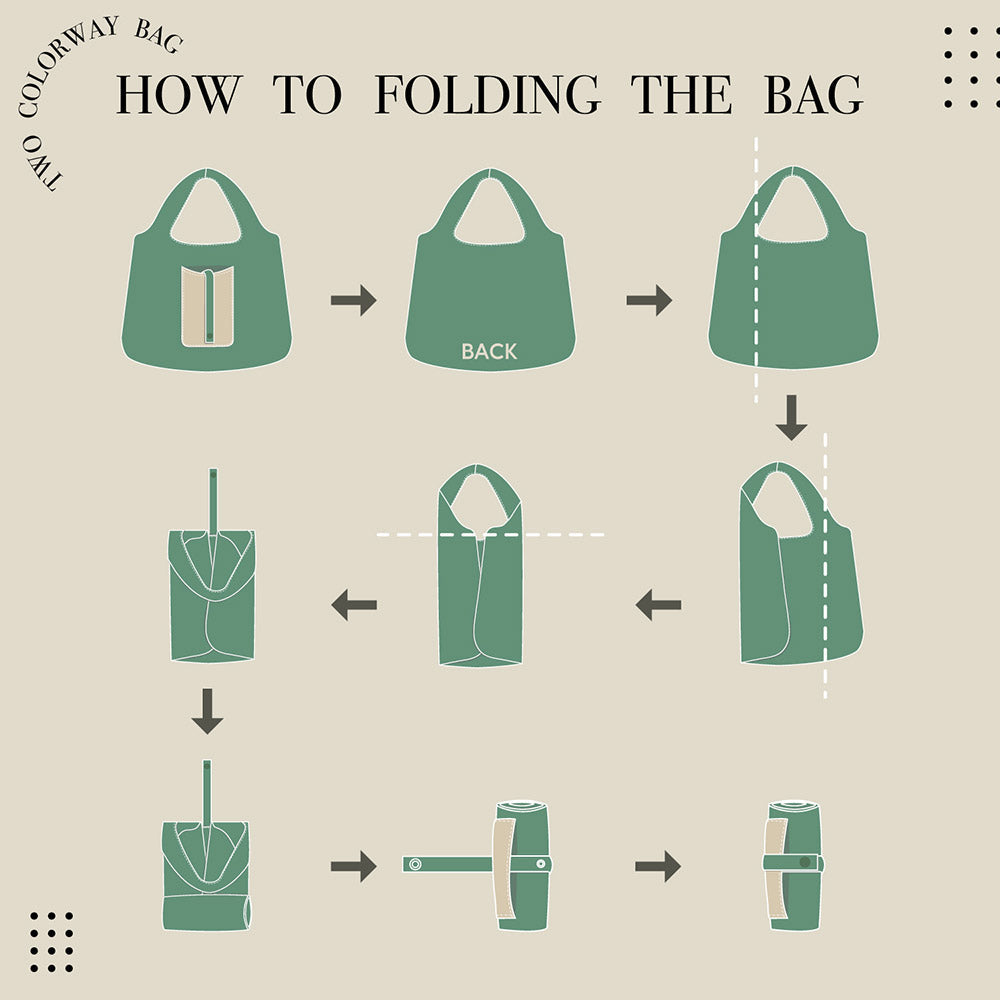 Foldable Two Tone Big Tote Bag