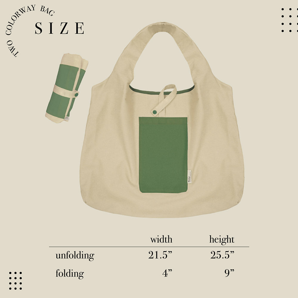 Foldable Two Tone Big Tote Bag