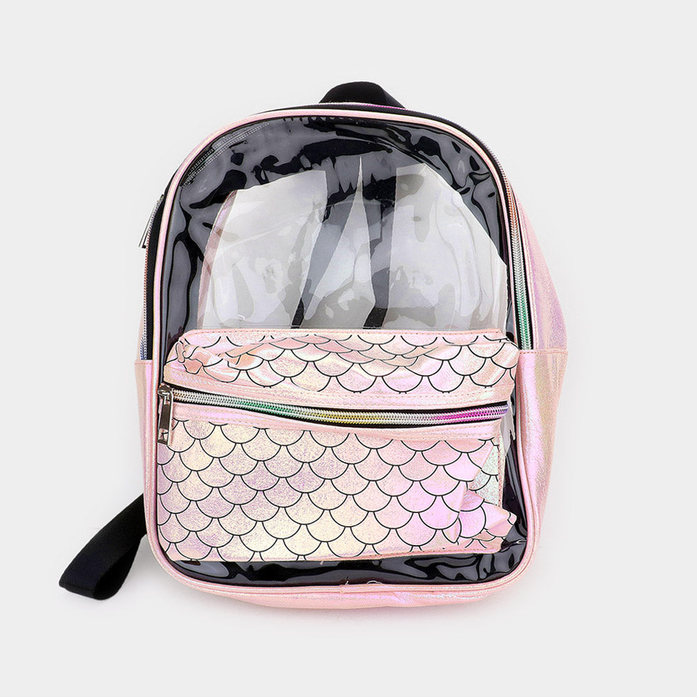 Shimmery Clear Transparent Backpack