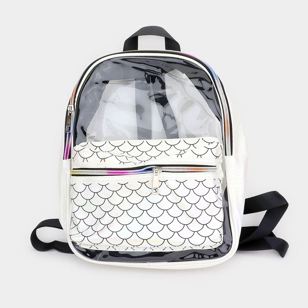 Shimmery Clear Transparent Backpack