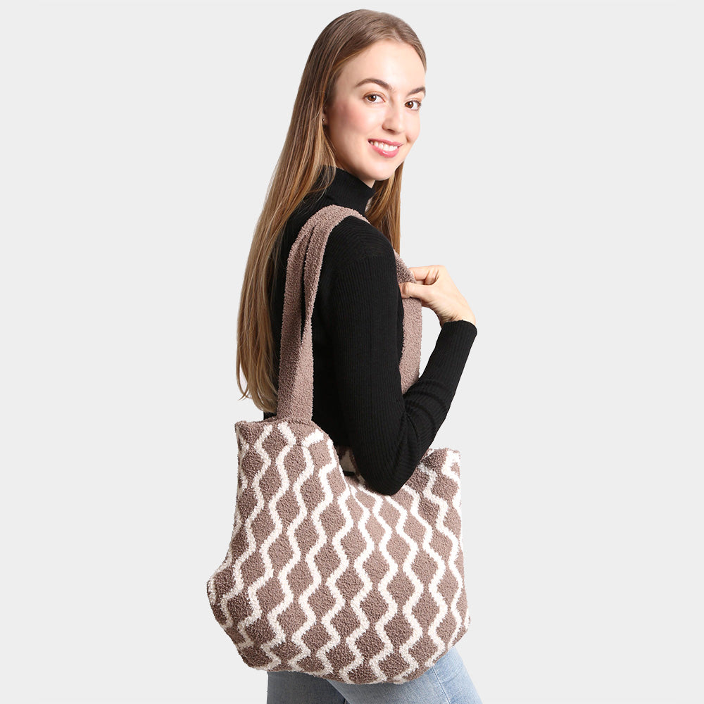 Chevron Knit Tote Bag