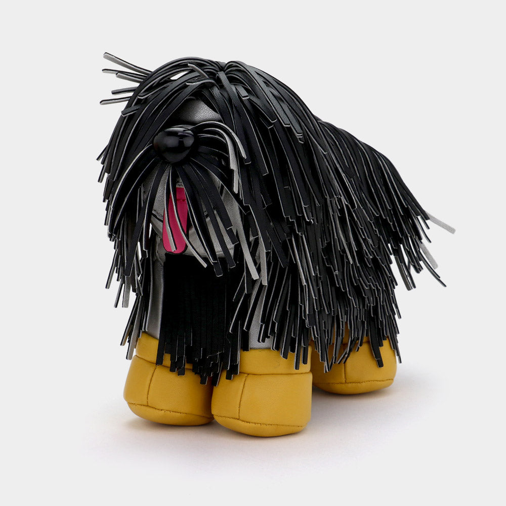 Faux Leather Fringe Dog Crossbody Handbag