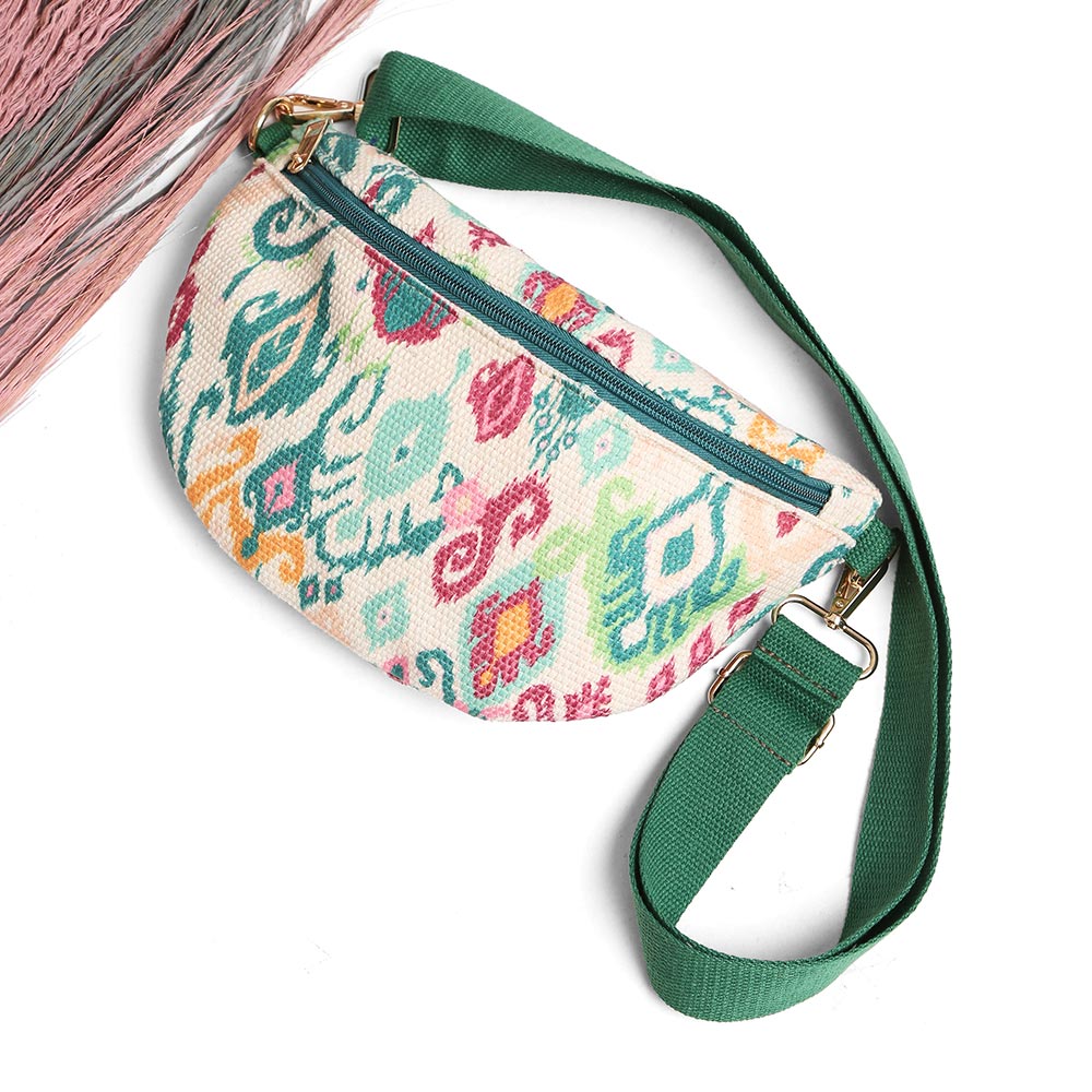 Boho Abstract Pattern Embroidered Crossbody Belt Bag / Sling Bag / Fanny Pack