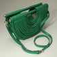 Faux Leather Unique Half Moon Structured Handbag Crossbody Bag