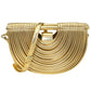 Faux Leather Unique Half Moon Structured Handbag Crossbody Bag