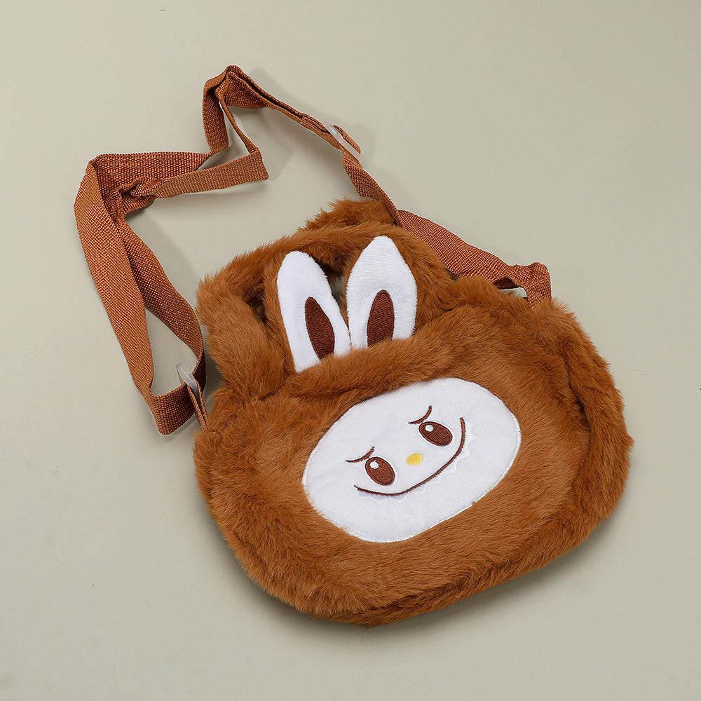 Mini bolso cruzado con asa superior de conejito monstruo de peluche para niños