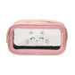 Meow Cat Face Printed Transparent Travel Cosmetic Pouch Bag