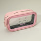 Meow Cat Face Printed Transparent Travel Cosmetic Pouch Bag