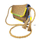 Double Tassel Pointed Color Block Straw Crossbody Bag