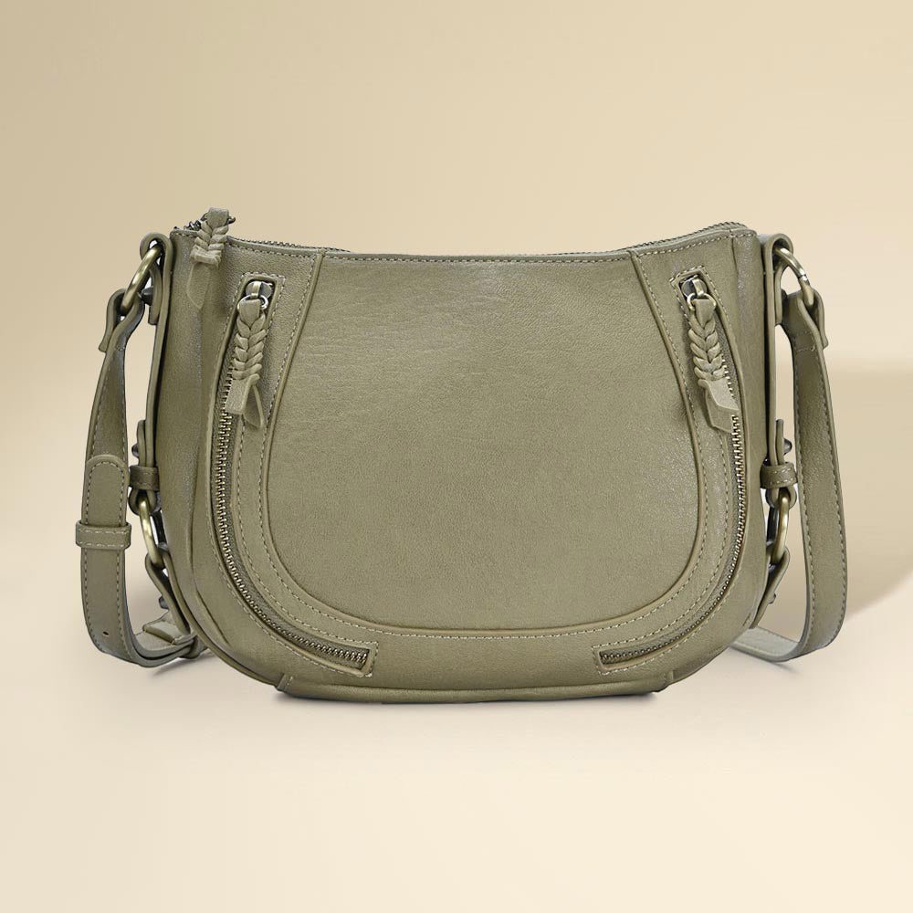 Faux Leather Compact Crossbody Bag