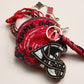 GEORGIA GAME DAY Football Helmet Sequin Seed Beaded Knot Keychain Mini Pouch Bag