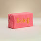 SOLEIL Message Embroidered Cosmetic Pouch Bag / Organizer