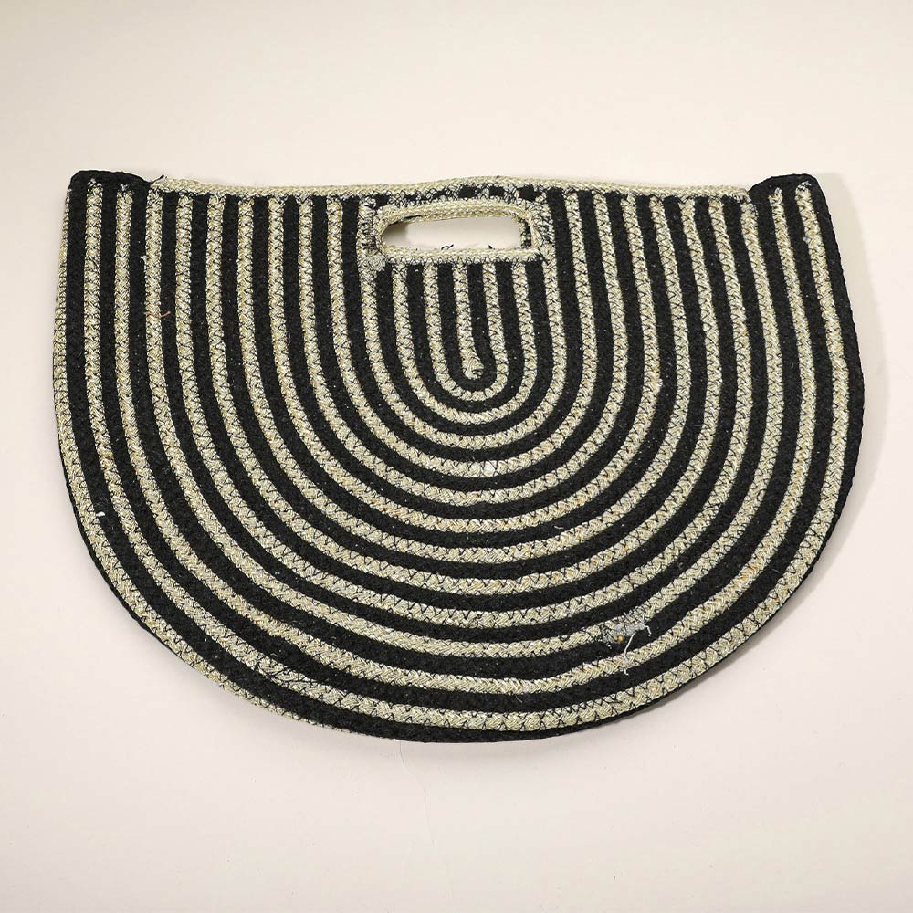 Round Stripped Knitted Woven Tote Bag