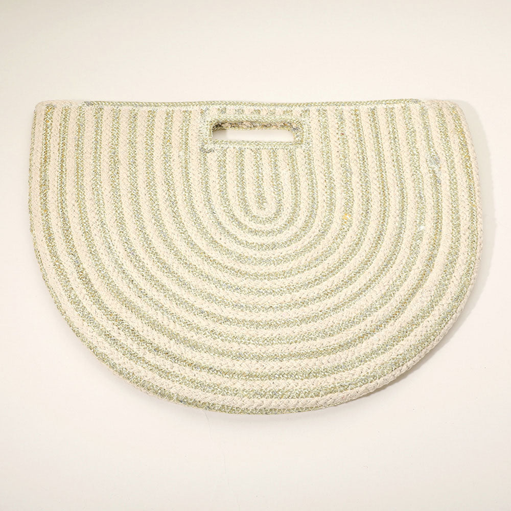 Round Stripped Knitted Woven Tote Bag