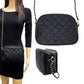 Faux Leather Quilted Crossbody Bag