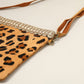 Leopard Patterned Genuine Leather Crossbody Bag