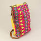 Boho Geometric Pattern Wooden Handle Tote / Crossbody Bag