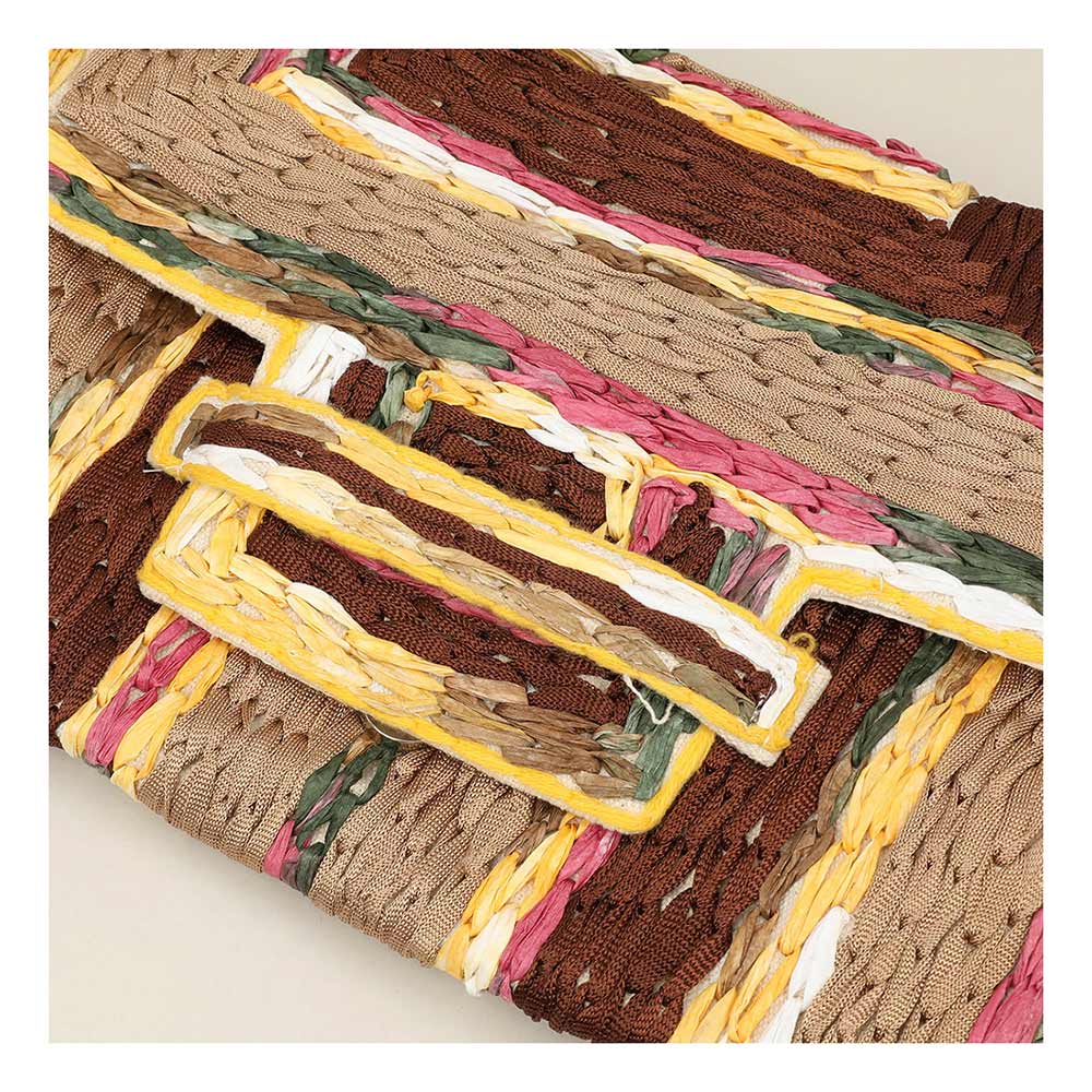 Handcrafted Raffia Geometric Pattern Clutch Bag / Crossbody Bag
