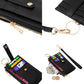 Faux Leather Basket Weave Flat Card Holder Wallet with Wristlet